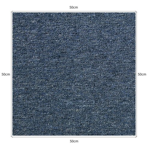 Carpet Tiles 40 x Charcoal Black & Storm Blue 10 Metres Squared Heavy-Duty Commercial Hard-Wearing Domestic Flooring Premium Office Home 50cm x 50cm MonsterShop