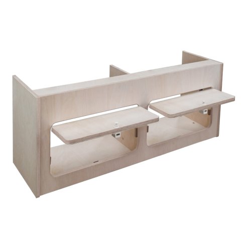 Campervan Overhead Cabinet 2 Door Top Locker Central Divider Camper Van Furniture Storage Lightweight Solid Birch Plywood Unpainted Soft Close Hinges Push Button Locks Pre Drilled Holes Fixing Kit
