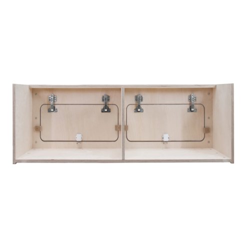 Campervan Overhead Cabinet 2 Door Top Locker Central Divider Camper Van Furniture Storage Lightweight Solid Birch Plywood Unpainted Soft Close Hinges Push Button Locks Pre Drilled Holes Fixing Kit