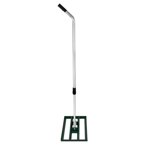 Lawn Leveller & Rotary Spreader Gritter Fertiliser Garden Levelling Rake Lute 50cm x 32cm Green Removable Extendable Handle Salt Grit Sand Seed Rain Cover & Gloves