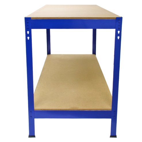 4 Bay 180cm x 90cm x 45cm Blue 5 tier (280KG Per Shelf) 1400KG Capacity | With 1 x Workbench | Garage Shed Storage Metal Shelving Units