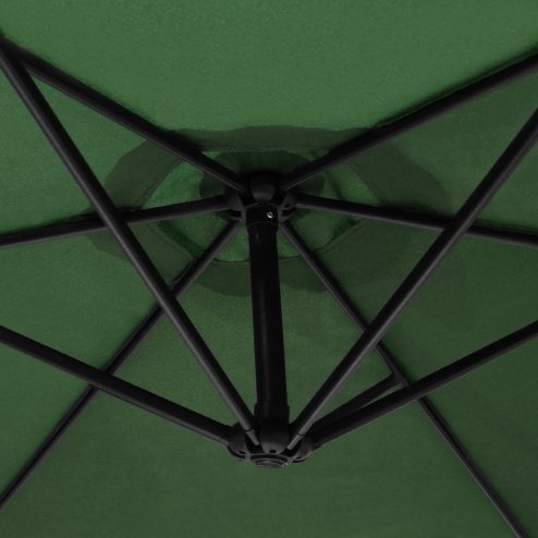 3m Cantilever Garden Parasol Banana Hanging Umbrella Winding Crank Shade Patio Outdoor Sun Shade Tilt UV Protection | Green
