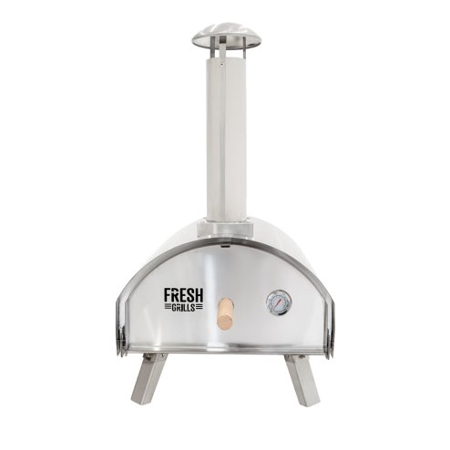 Fresh Grills Premium Outdoor Pizza Oven, Dual-Wall Insulated, Multi-Fuel, 500C Max Temperature with Pizza Peel, Stone & Rain Cover