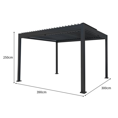 Aluminium Pergola With Anthracite Blinds - 3m x 4m