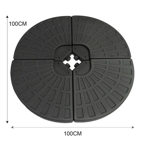 Monster Shop Dark Grey Fan Cantilever Parasol Base Garden Patio Outdoor Umbrella Weight Stand Sand Water Filled Garden Furniture 100cm x 100cm x 7cm