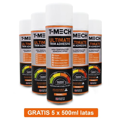 T-Mech 11m2 Van Lining Carpet Super Stretch Kit Anthracite Dark Grey | With Camper Motor Home Kitchen Unit | FREE 5 Heavy Duty Adhesive Glue Spray Cans