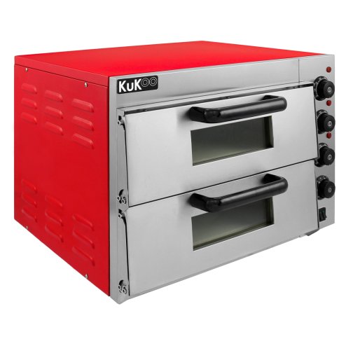 Electric Pizza Oven with Audible Timer & Twin Deck Firebrick / Commercial Baking & Grilling