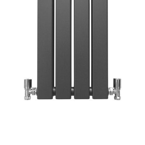 Designer Radiators 160 x 28cm Flat Panel Modern Central Heating Anthracite Grey Vertical Column Double Panel Wall Mounted Slimline Kitchen Living Room Bathroom Commercial Cleaning Brush & Fixing Kit