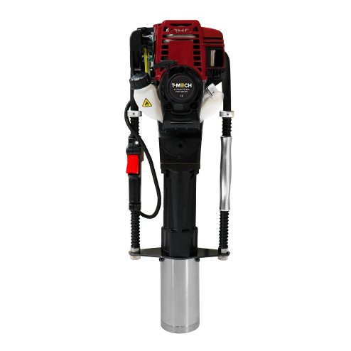 Petrol Post Driver 4 Stroke Fence Knocker Pile Jack Hammer Ramming Construction Farm Picket Fencing Garden Heavy Duty Thumping Thumper Gasoline Ram 4 Attachments Free Portable Carry Case & Tool Kit