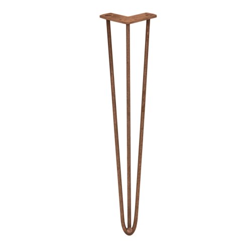 4Pcs Hairpin Table Legs DIY Furniture Industrial Upcycle Style Heavy-duty Sturdy Welded Metal Steel With FREE Screw Pack And Protector Feet Antique Copper 3 Prong Rods 28 Inch Height 10mm Thickness