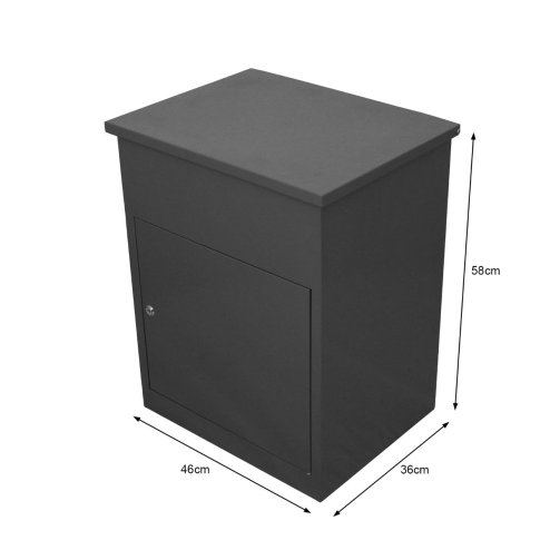 Parcel Post Box Lockable Wall Mounted Secure Large Outdoor Letter Smart Mail Drop Box Weatherproof Galvanised Steel | 5 Keys | 580 x 460 x 360mm
