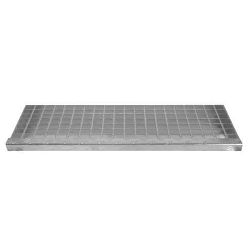 Metal Staircase Additional 1 Step Adjustable Height 90cm / 900mm Wide Galvanised Steel Silver Steps Weatherproof Grate Outdoor Garden Patio Modular Stairs 5mm Rod Thickness FREE Fixing Kit