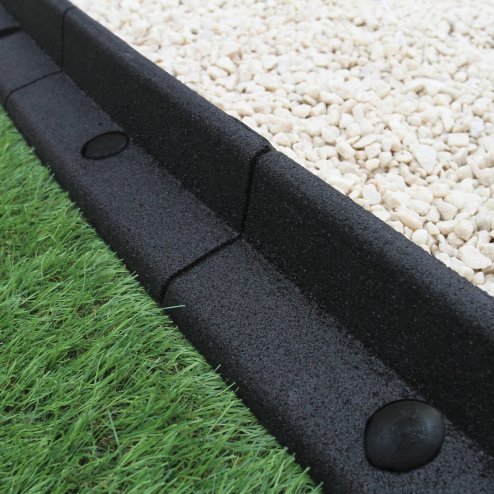 Flexible Lawn Edging Garden Border Grass Pathways Path Edge Vegetable Plot Flowerbed Raised Borders Rubber Artificial Grass Black | Pack of 6 x 1.2m