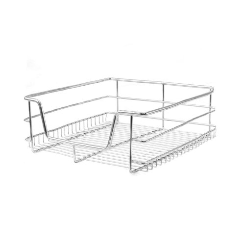 KuKoo 3 x Kitchen Pull Out Soft Close Baskets, 400mm Wide Cabinet, Slide Out Wire Storage Drawers