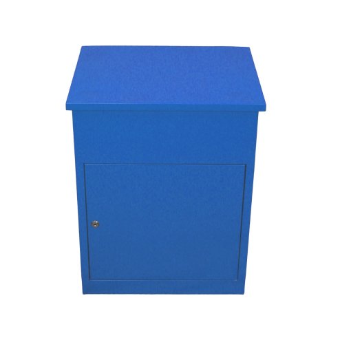 Parcel Post Box Lockable Wall Mounted Secure Large Outdoor Letter Smart Mail Drop Box Weatherproof Galvanised Steel | 5 Keys | 580 x 460 x 360mm - Blue
