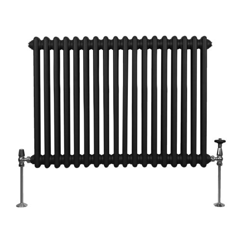 Traditional 2 Column Radiator - 600 x 832mm - Black