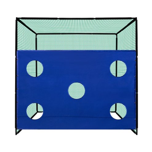 Golf Cage Target Practice Sheet 3m x 2m 5 x 38.5cm Holes Waterproof 210D Oxford Fabric 12 Bungee Cords Lightweight Portable Blue Outdoor Indoor Monster Shop