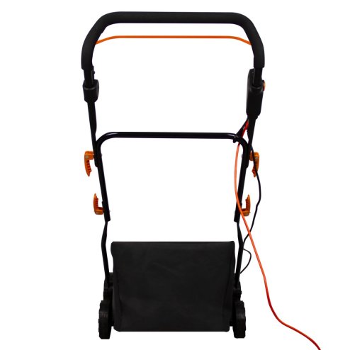 Artificial Grass Power Brush Rake Hoover Vacuum Lawn Cleaner Electric Leaf Twig Sweeper Self Propelled 380mm Outdoor 50L Collection Bag 12m Cable 5 Adjustable Heights 12.2kg Lightweight 3500RPM 1800W