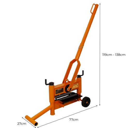 330mm Block Splitter Paving Cutter Concrete Landscaping Stone Brick Masonry Tool Cutting Machine Adjustable Cutting Height 10-200mm 2 Wheels Removable 112cm Handle Top & Bottom 4 Edge Rotatable Blades