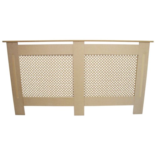 Radiator Cover Natural Unfinished MDF Trellised Grill Modern Cabinet Shelf 1515mm