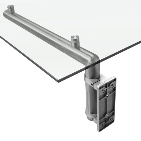 MonsterShop 1200 x 800mm Glass Canopy, 4 Stainless Steel Brackets, Front/Back Door Porch Shelter