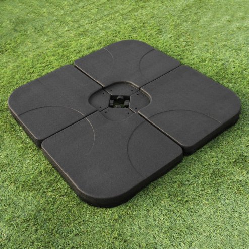Monster Shop Dark Grey Cantilever Parasol Base Garden Patio Outdoor Umbrella Weight Stand Sand Water Filled Garden Furniture 105cm x 105cm x 7cm