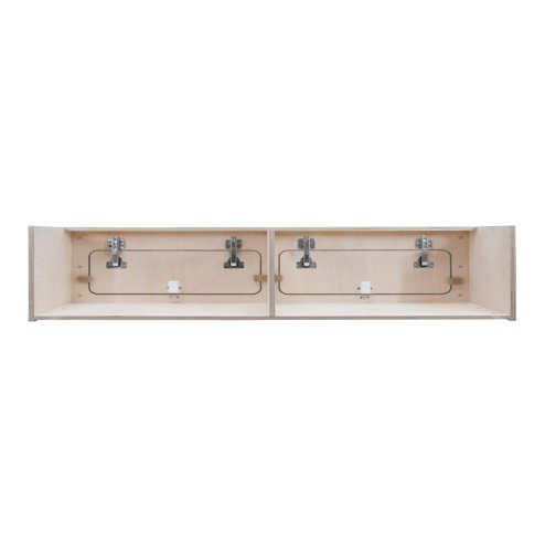 Campervan Overhead Cabinet 2 Door Top Locker Central Divider Camper Van Furniture Storage Lightweight Solid Birch Plywood Unpainted Soft Close Hinges Push Button Locks Pre Drilled Holes Fixing Kit