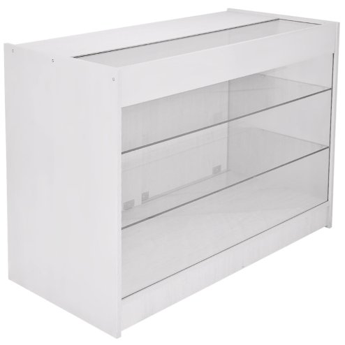 MonsterShop Capricorn Shop Counter Cabinets & Retail Display Glass Showcase Set, Brilliant White Melamine MDF