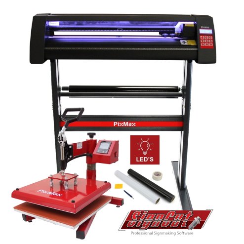 Heat Press 38cm Swing Machine With Vinyl Cutter Plotter Machine LED Guide Lights Sublimation Kit And Software Subscription