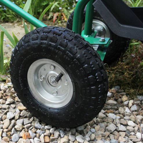 Wheeled Garden Cart Seat Heavy Duty Swivel Mobile Tool Tray Utility Basket Gardening Landscape Weeding Outdoor Work Stool