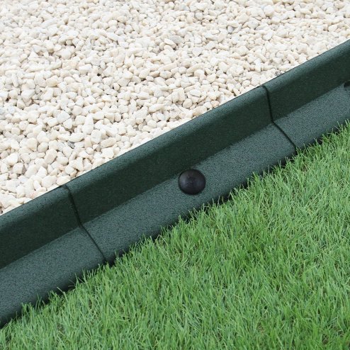 Flexible Lawn Edging Garden Border Grass Pathways Path Edge Vegetable Plot Flowerbed Raised Borders Rubber Artificial Grass Green | Pack of 8 x 1.2m