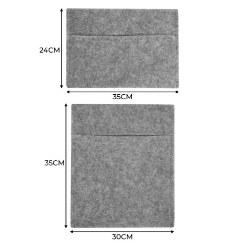 Camper Van Lining & 2 x Storage Pouches Smoke Grey Carpet 4 Way Stretch 2m Wide 11m2 Coverage Car Motorhome Vehicle Interior Campervan Conversion 2 Size Tool Paperwork Document Pocket Organiser Holder