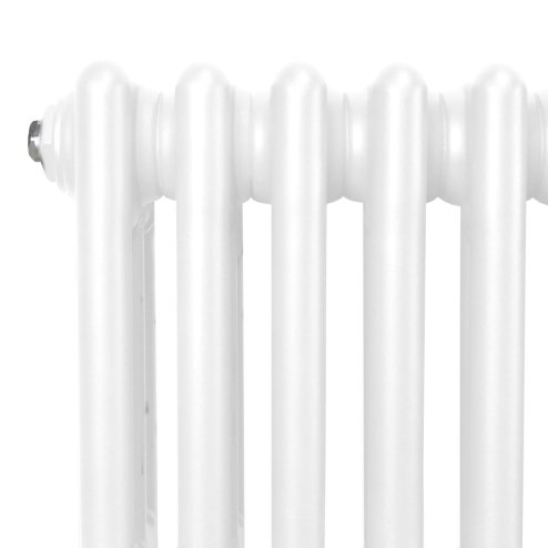 Traditional 3 Column Radiator 1800mm x 382mm Modern Central Heating Heater Gloss White Carbon Steel Vertical Wall Mounted Kitchen Living Room Bathroom Cleaning Brush Fixing Kit & Brackets