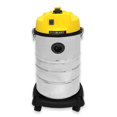 MAXBLAST Industrial Wet & Dry Vacuum Cleaner & Attachments, Powerful 1400W, 30 Litre, Stainess Steel