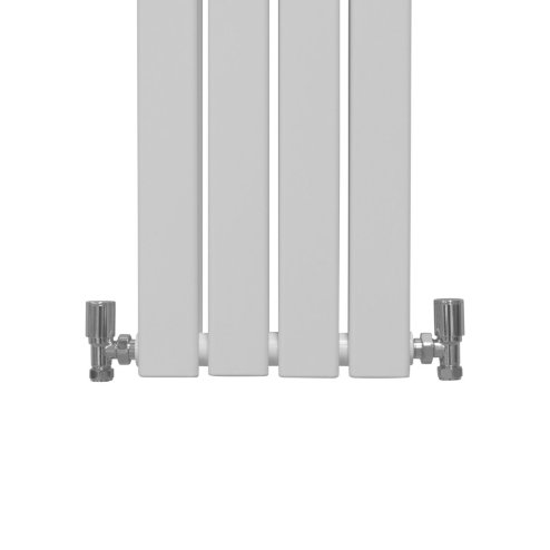 Designer Radiators 160 x 28cm Flat Panel Modern Central Heating Gloss White Vertical Column Double Panel Wall Mounted Slimline Kitchen Living Room Bathroom Commercial Cleaning Brush & Fixing Kit