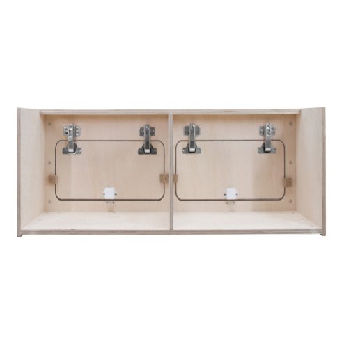 Campervan Overhead Cabinet 2 Door Top Locker Central Divider Camper Van Furniture Storage Lightweight Solid Birch Plywood Unpainted Soft Close Hinges Push Button Locks Pre Drilled Holes Fixing Kit