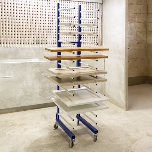 Combi Spray Drying Rack Trolley 2 Way Connector Joining Kit Extender Blue Powder Coated Steel Workshop Industrial Spray Paint Shop DIY 4 x FREE Hand Bolts