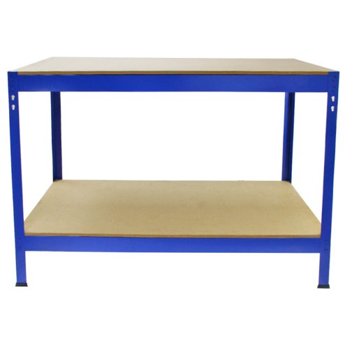 Monster Racking Heavy Duty Garage Storage Shelves (x3) & Workbench Blue 90cm x 182.5cm x 45cm