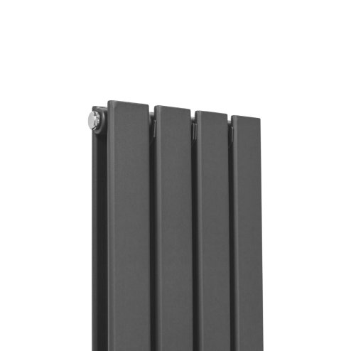 Designer Radiators 160 x 28cm Flat Panel Modern Central Heating Anthracite Grey Vertical Column Double Panel Wall Mounted Slimline Kitchen Living Room Bathroom Commercial Cleaning Brush & Fixing Kit