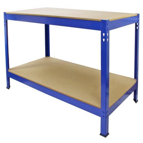 Monster Racking Heavy Duty Garage Storage Shelves (x3) & Workbench Blue 90cm x 182.5cm x 45cm