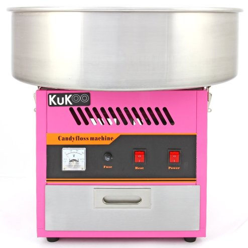 Cotton Candy Floss Machine Electric Retro Carnival Funfair Style Maker Kids Party Movie Night Sweet Gift Candyfloss Stainless Steel Hinged Bowl Thermostat