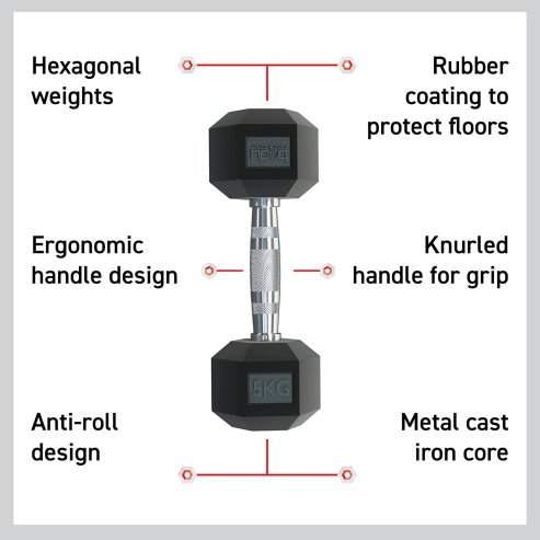 Hex Dumbbells 27.5kg pair