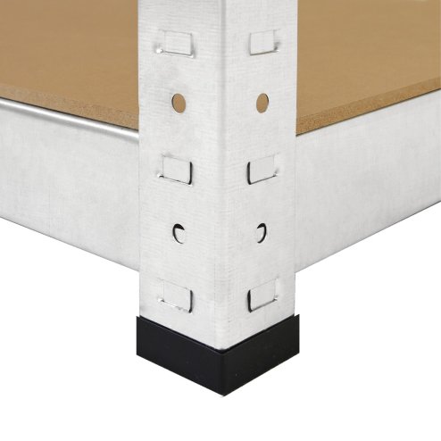 2 x Silver Racking Bay Units 5 Tier & Workbench Shelving Unit Heavy Duty Steel 175/ 180kg Capacity Per Shelf Garage Shelves Storage Warehouse Shed Workshop Boltless 90 x 30 x 180cm Free Rubber Mallet