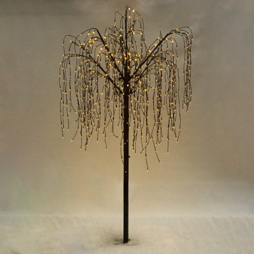 8 FT Willow Tree 800 LED Warm White Lights with Metal Square Base 180cm Christmas Garden Ornaments for Home Xmas Display Decoration Indoor / Outdoor…
