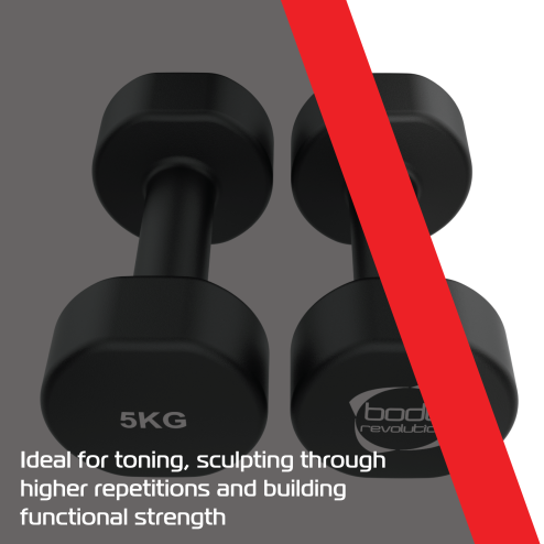 2 x 5KG Neoprene dumbbells