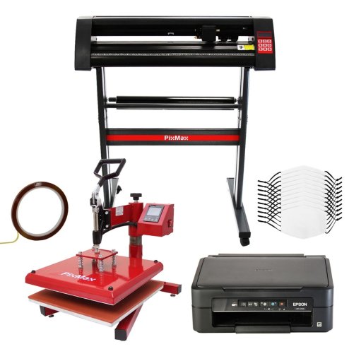 Swing Heat Press Machine / Vinyl Cutter Plotter 720mm / Printer / Signcut Pro Software 10 Face Masks Sublimation Medium Blank Bundle / 5 Layer Filter Adults White Facemasks Custom Print Transfer