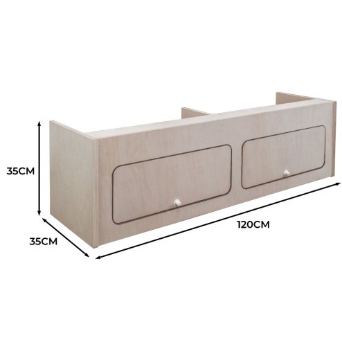 Campervan Overhead Cabinet 2 Door Top Locker Central Divider Camper Van Furniture Storage Lightweight Solid Birch Plywood Unpainted Soft Close Hinges Push Button Locks Pre Drilled Holes Fixing Kit
