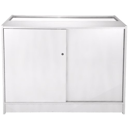 MonsterShop Capricorn Shop Counter Cabinets & Retail Display Glass Showcase Set, Brilliant White Melamine MDF