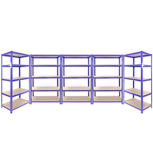 5 Monster Racking Q-Rax Garage Shelving Units Industrial Warehouse Storage, 200kg/shelf, 90cm/120cm