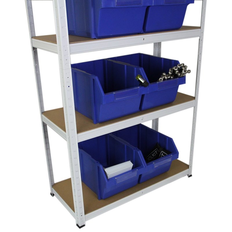 Monster Shop Garage Shelving Unit 5 Tier Racking Storage Warehouse Bays Industrial Heavy Duty Boltless Steel Shelves